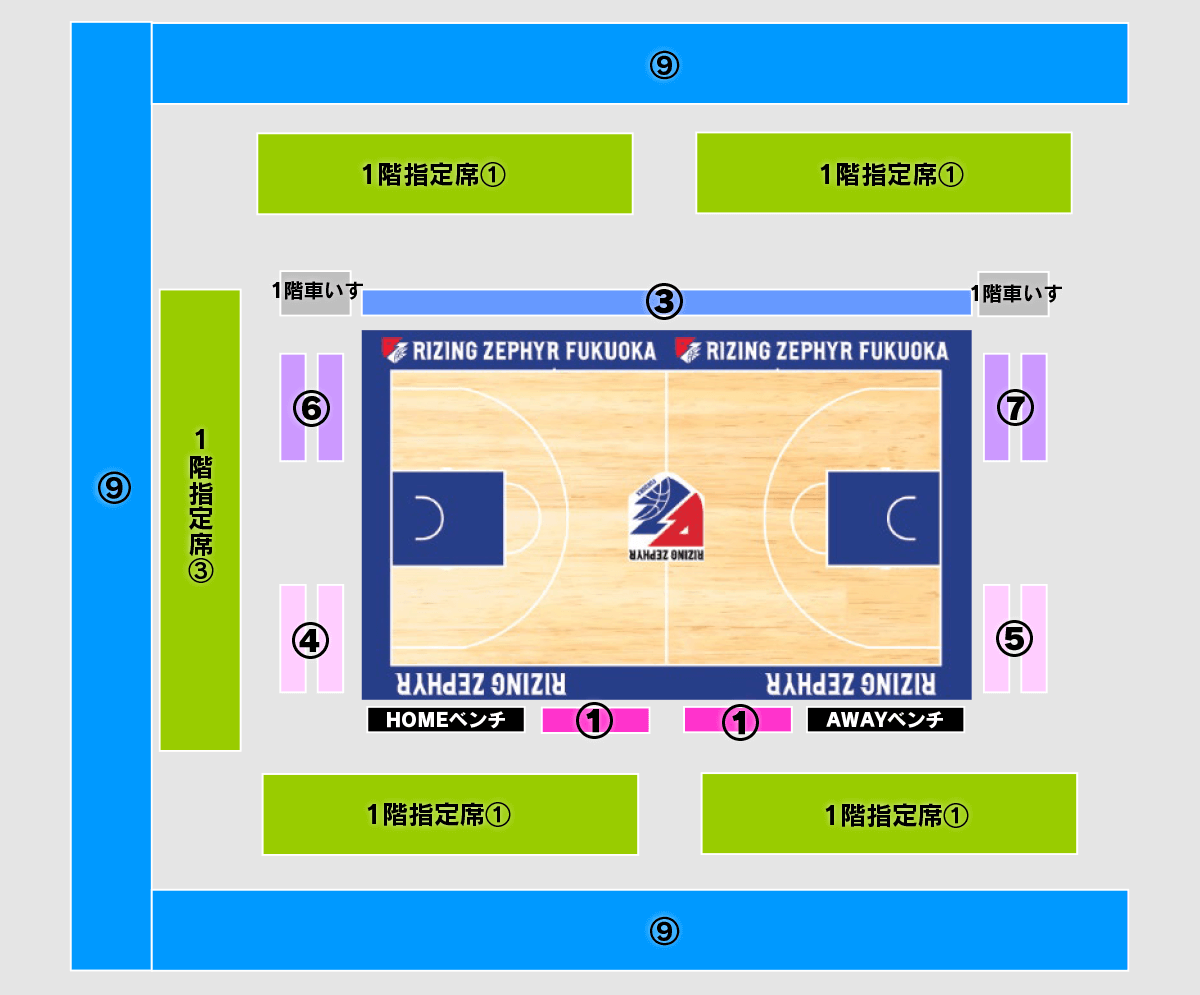福岡市民体育館座席図