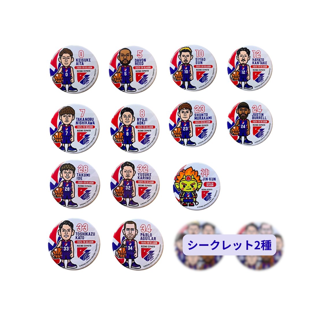 アラキユウジさんコラボ選手イラスト缶バッジ