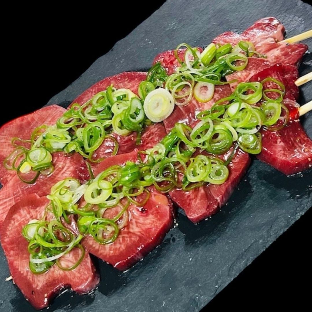 ネギ塩牛タン串、佐賀牛ステーキ串、牛カルビ串、ほか